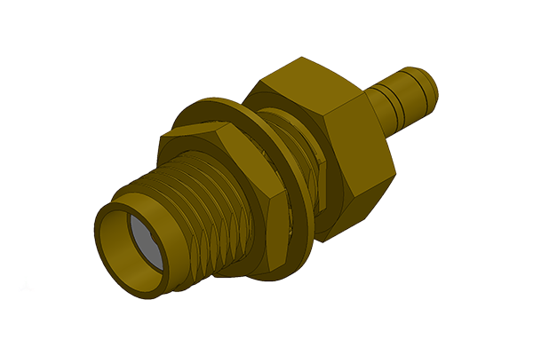 SMA STRAIGHT REAR MOUNT BULKHEAD CRIMP JACK CONNECTOR