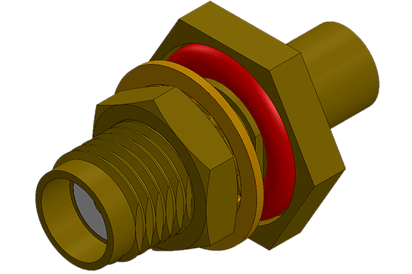 SMA STRAIGHT REAR MOUNT BULKHEAD CRIMP JACK WITH O RING CONNECTOR