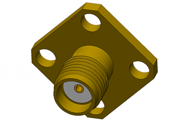 SMA 4 HOLE PANEL MOUNT JACK CONNECTOR