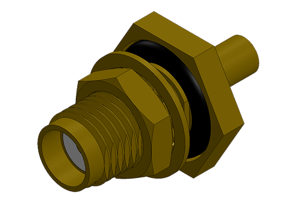 SMA REAR MOUNT BULKHEAD SOLDER JACK WITH O RING CONNECTOR