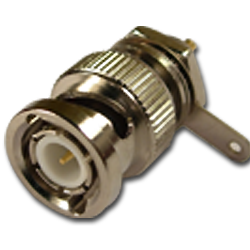 Front Mount Bulkhead Plug with Solder Cup Termination (75 Ohm)