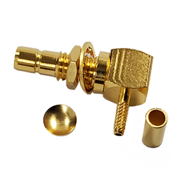 Right Angle Jack Crimp Bulkhead RG-178